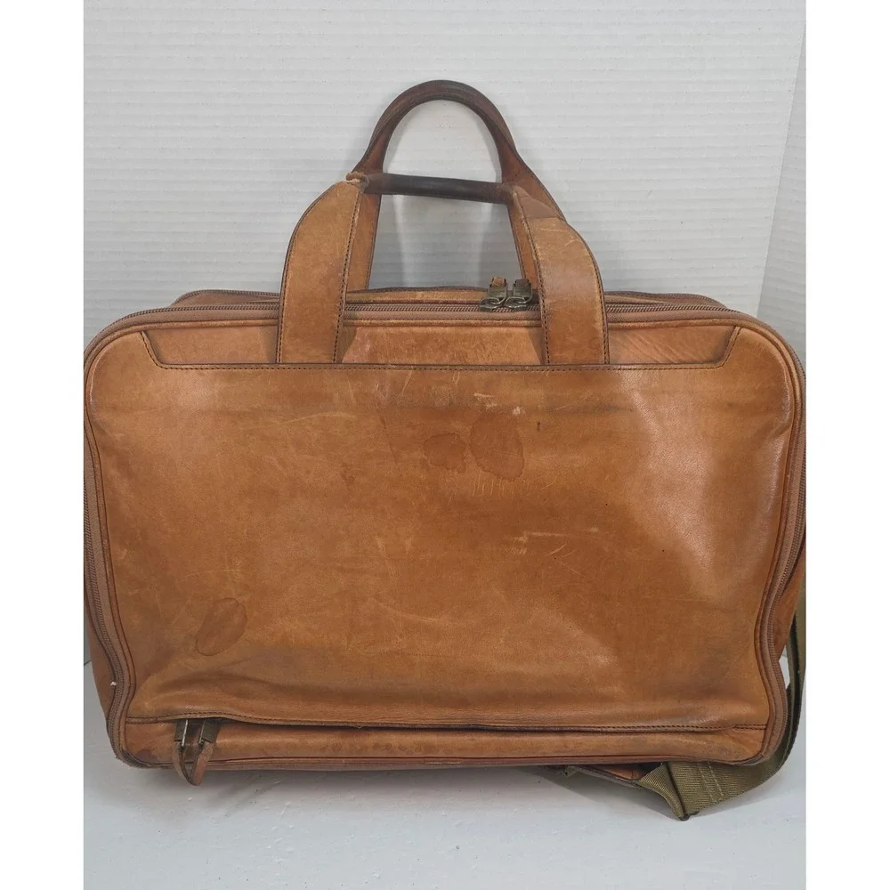 Hartmann Tan‎ Leather Briefcase Messenger Bag Laptop Portfolio Vintage Brown
